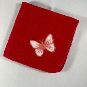 Vintage Sears Colormate Red Butterfly‎ Wash Cloth